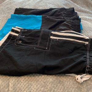 Lot of 3 Mens bathing suit swim trunks.
